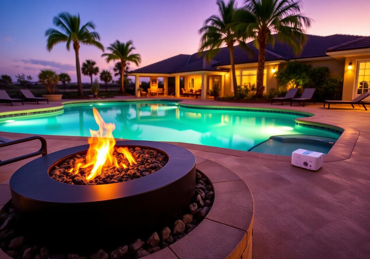 Poolside Gas Fire Pit in Monroeville, PA